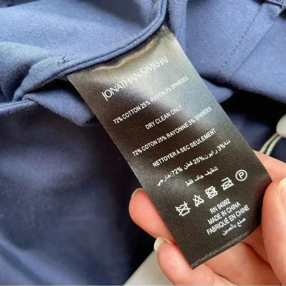 NWT Jonathan Simkhai Chase Front Slit Cotton-blend Pants Midnight size 6 - Picture 8 of 12